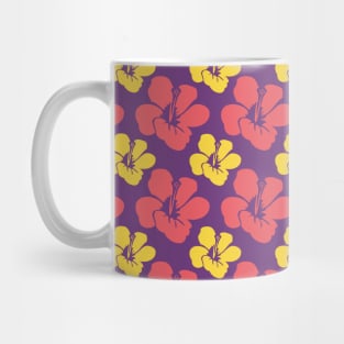 Botanic Floral Pattern Purple Pink Yellow Pastel Mug